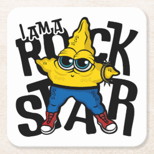 Dessous De Verre Carré Je suis une rock Star