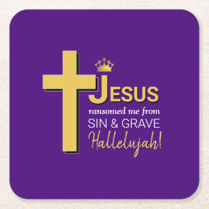 Dessous De Verre Carré JÉSUS Élégant M'A RANSOMÉ Christian