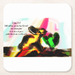 Dessous De Verre Carré Jésus nous aime