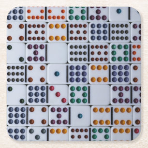 Dessous De Verre Carré Jeu de Dominos