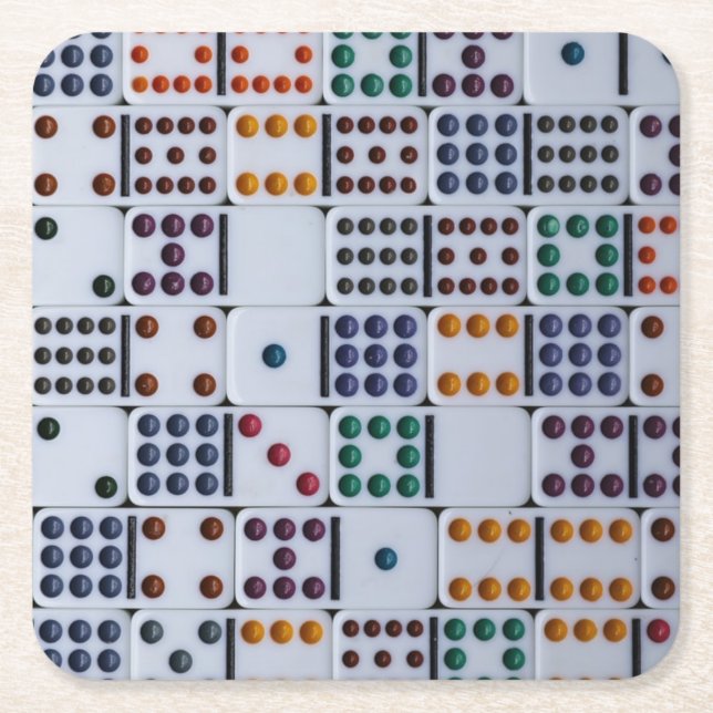 Dessous De Verre Carré Jeu de Dominos (Devant)