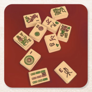 Dessous De Verre Carré Jeu d'heure-milliampère Jongg