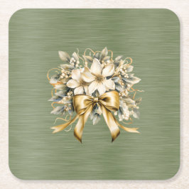 Dessous De Verre Carré Jeu d'invitation de fraises blanches