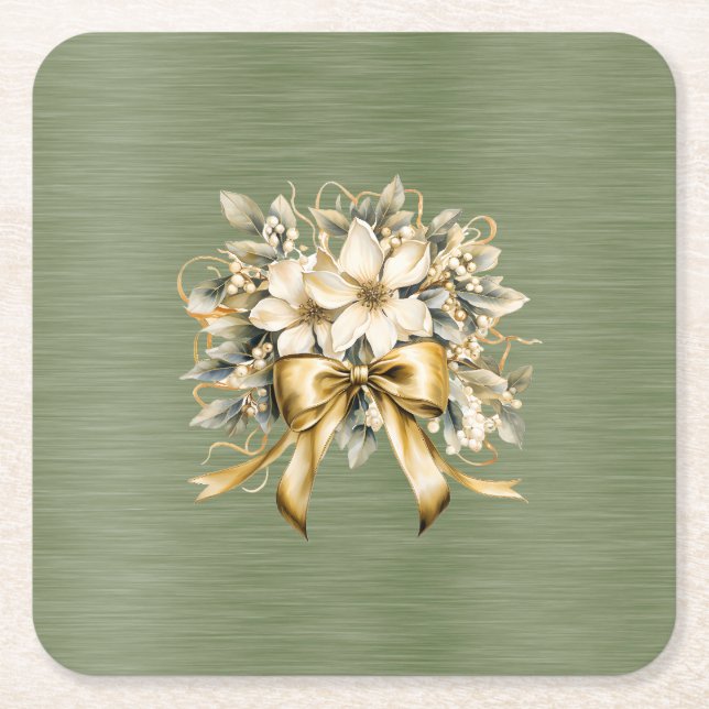 Dessous De Verre Carré Jeu d'invitation de fraises blanches (Devant)