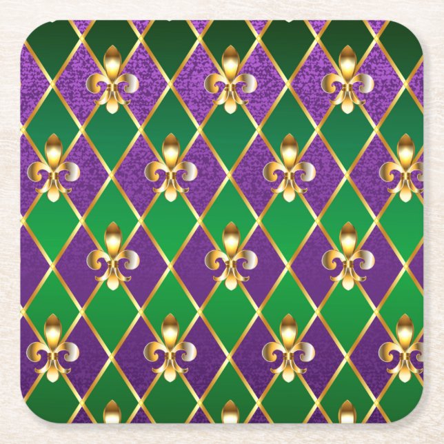 Dessous De Verre Carré Jewelry Background Mardi Gras (Devant)