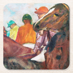 Dessous De Verre Carré Jockey et cheval, Edgar Degas