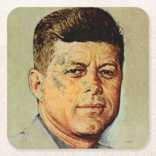Dessous De Verre Carré John F. Kennedy DANS MEMORIAM