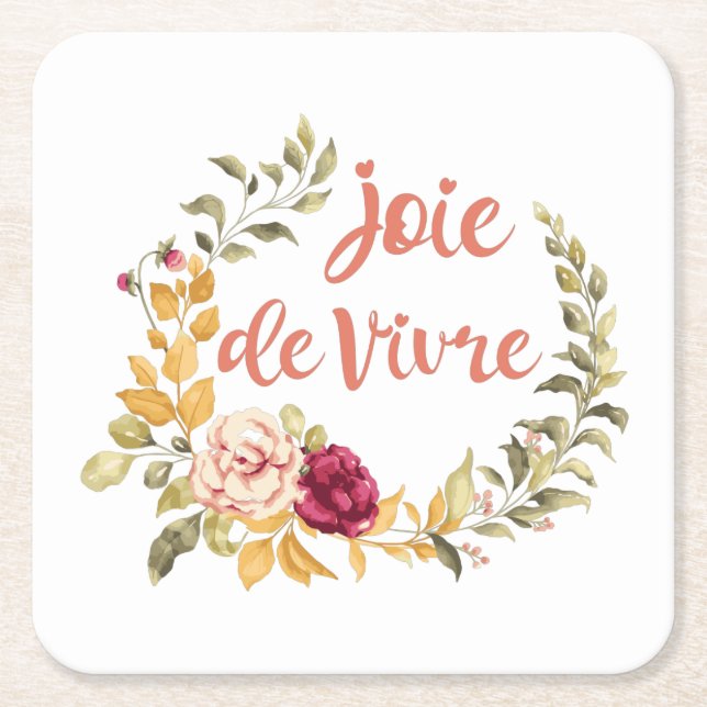 Dessous De Verre Carré Joie de Vivre (Devant)