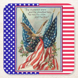 Dessous De Verre Carré Joli Aigle 4 juillet Drapeau patriotique