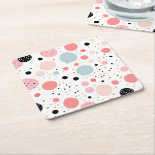 Dessous De Verre Carré Joli motif à pois blanc
