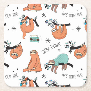 Dessous De Verre Carré Joli Motif Sloth