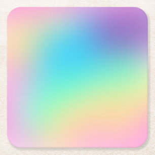 Dessous De Verre Carré Joli Pastel Rainbow Mariage dégradé