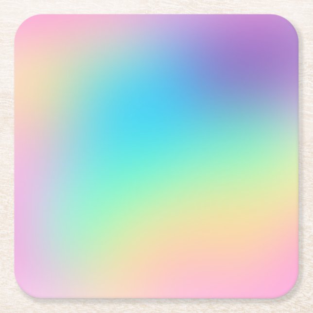 Dessous De Verre Carré Joli Pastel Rainbow Mariage dégradé (Devant)