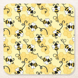 Dessous De Verre Carré Joli petit motif abeilles