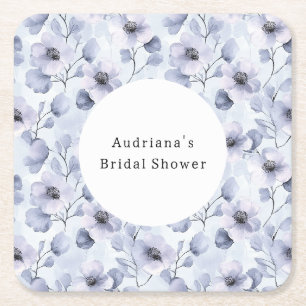 Dessous De Verre Carré Jolie Fleurs violettes Anniversaire