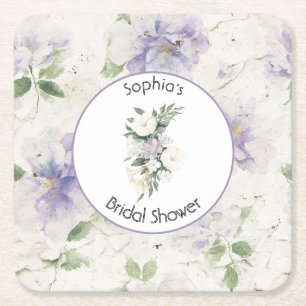 Dessous De Verre Carré Jolies fleurs de lavande violette