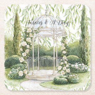 Dessous De Verre Carré Jolies Roses Fleur Romance Jardin Mariage