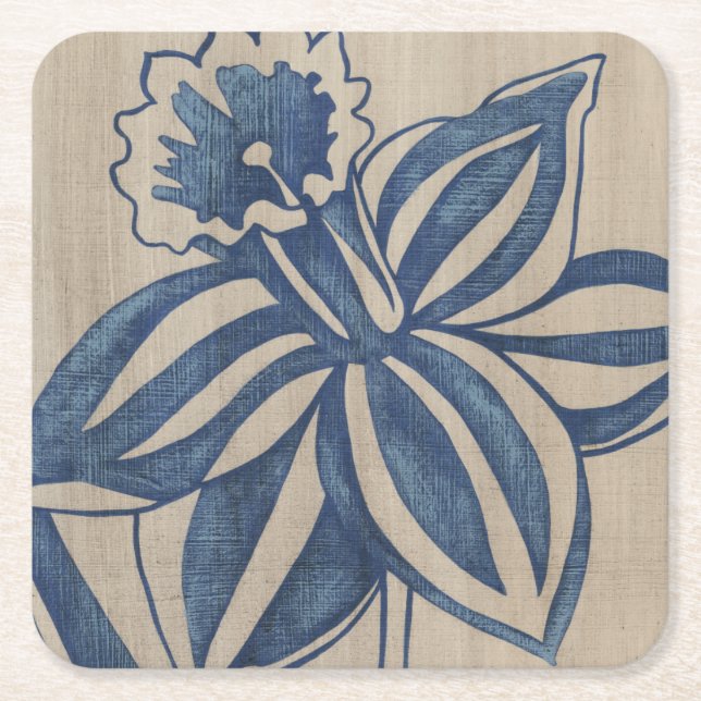 Dessous De Verre Carré Jonquille d'indigo (Devant)