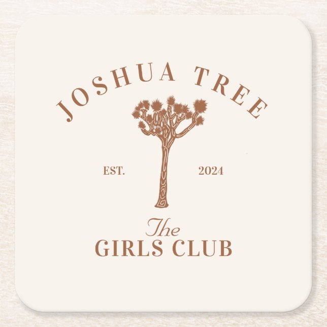 Dessous De Verre Carré Joshua Tree Bachelorette Girls Club (Devant)