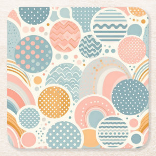 Dessous De Verre Carré Jouer Motif de Doodle géométrique