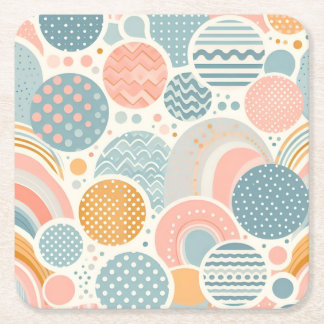 Dessous De Verre Carré Jouer Motif de Doodle géométrique