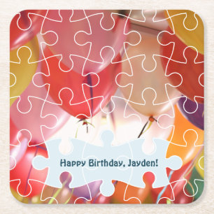 Dessous De Verre Carré Jouer Puzzzle Balloon 4e anniversaire Carré de fêt