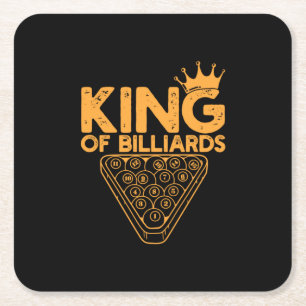 Dessous De Verre Carré Joueur de billard Roi Des Billiards