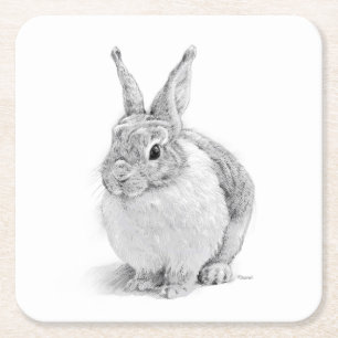 Dessous De Verre Carré Journée du lapin