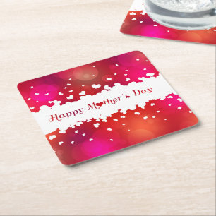 Dessous De Verre Carré Jovely Happy Mother's Day Hearts