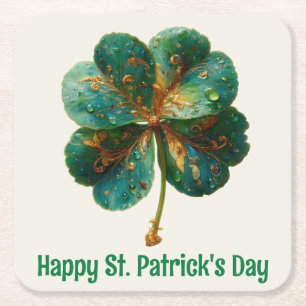 Dessous De Verre Carré Joyeuse Saint-Patrick Élégant Trèfle