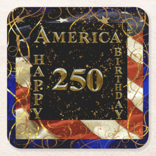 Dessous De Verre Carré Joyeux 250e anniversaire Amérique !