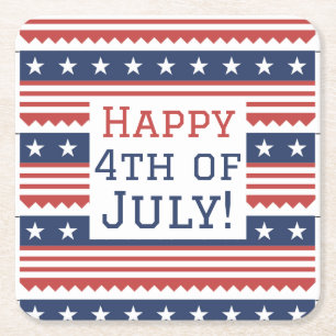 Dessous De Verre Carré Joyeux 4 juillet fête de l'Indépendance