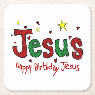Dessous De Verre Carré Joyeux anniversaire Jésus