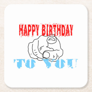 Dessous De Verre Carré Joyeux Anniversaire Pour Vous