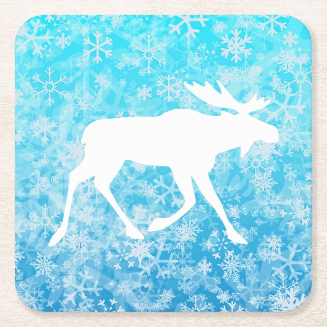 Dessous De Verre Carré Joyeux Christmoose (Devant)