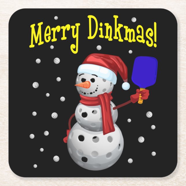 Dessous De Verre Carré Joyeux Dinkmas - Snowman (Devant)