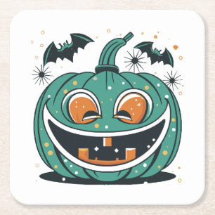 Dessous De Verre Carré Joyeux Halloween ! Découpez une citrouille !