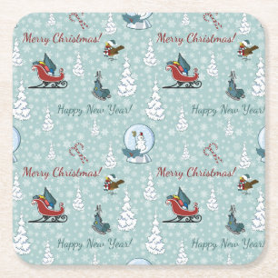 Dessous De Verre Carré Joyeux motif de Noël