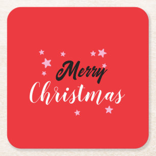 Dessous De Verre Carré Joyeux Noël classique unique minimaliste simple