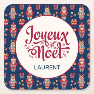 Dessous De Verre Carré Joyeux Noel Personnalisé
