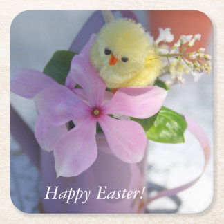 Dessous De Verre Carré Joyeux poulet de printemps de Pâques