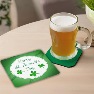 Dessous De Verre Carré Joyeux Saint Patrick`s Day Shamrock vert irlandais