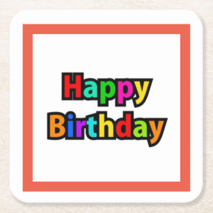 Dessous De Verre Carré Joyeux texte d'anniversaire