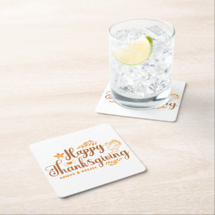 Dessous De Verre Carré Joyeux Thanksgiving