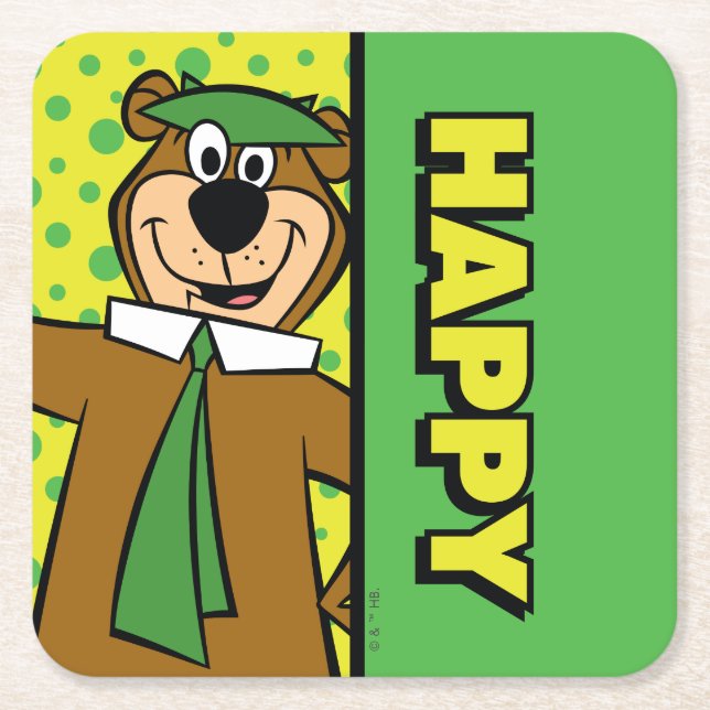 Dessous De Verre Carré Joyeux Yogi Bear (Devant)