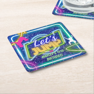 Dessous De Verre Carré Jump Party Bounce Neon Trampoline Park