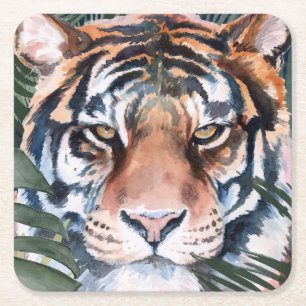 Dessous De Verre Carré Jungle Cat - Tigre