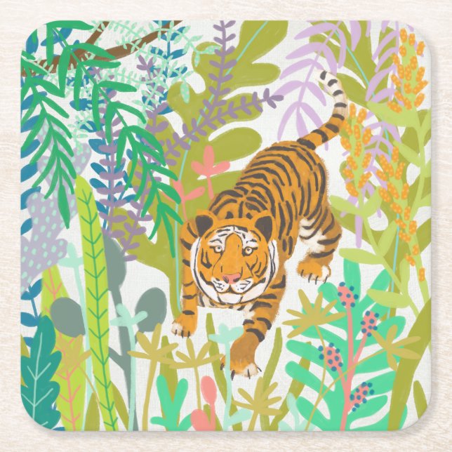 Dessous De Verre Carré Jungle Roar - Tigre (Devant)
