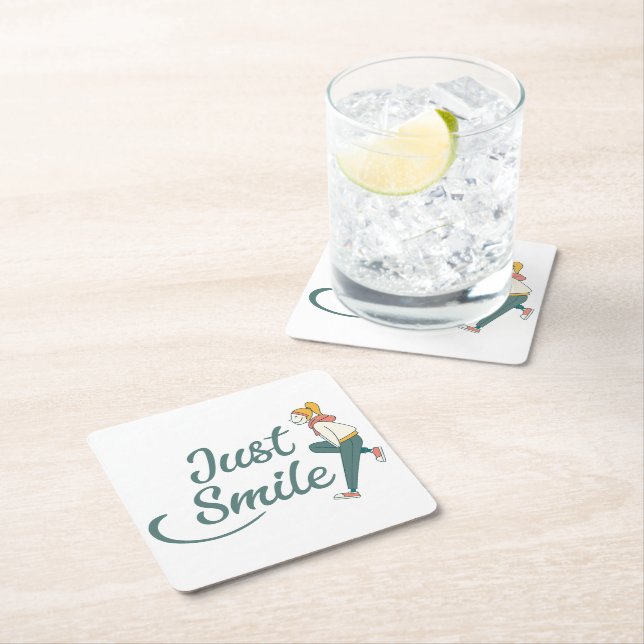 Dessous De Verre Carré Just Smile (En situation)