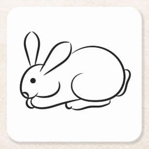 Dessous De Verre Carré Juste un lapin